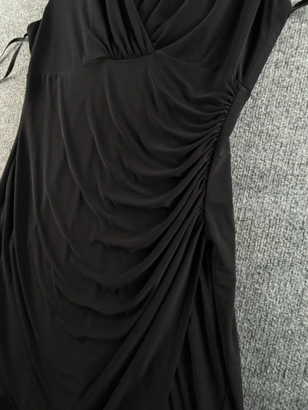 Lauren Ralph Lauren Black Dress Size Women 16 Stretch Sleeveless V Neck Knee - Picture 6 of 16